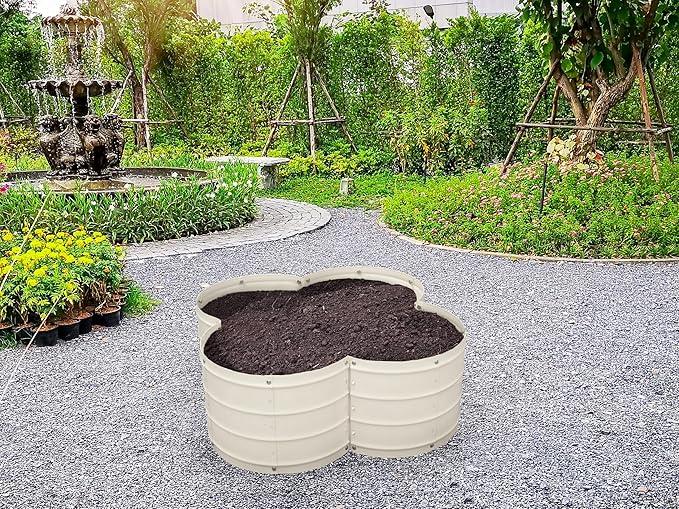 Galvanized Raised Garden Beds Outdoor // 3×3×1 ft Planter Raised Beds for Gardening, Vegetables, Flowers // Large Metal Garden Box (White) // Patented Tool-Free Design