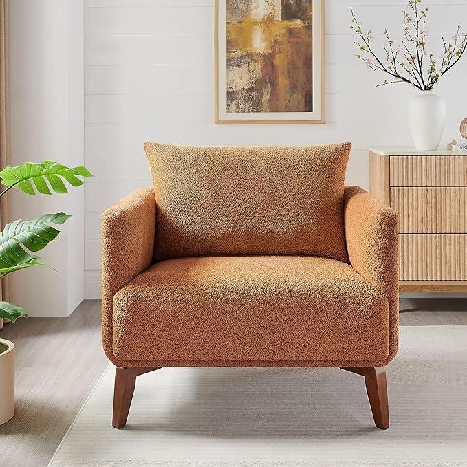 Oversized Accent Chair Modern Boucle Armchair for Living Room Sets of 2 - 37