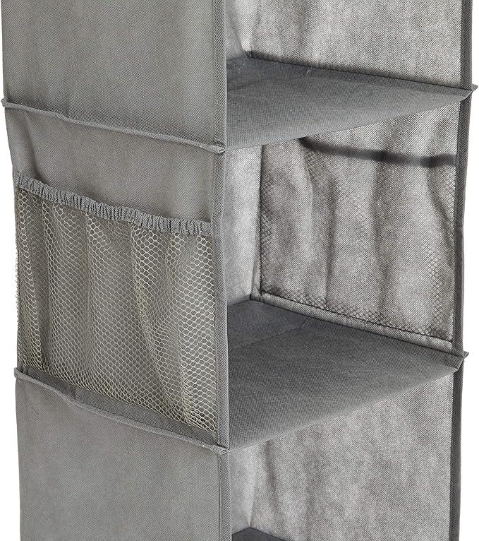 Amazon Basics 6-Tier Hanging Closet Shelf Organizer With Pockets, 8.5