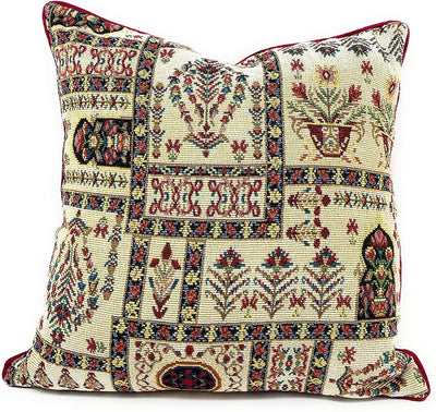 DaDalogy Bedding Light White Mughal Floral Botanical Cottage Fleur Tapestry Throw Pillow Covers 16