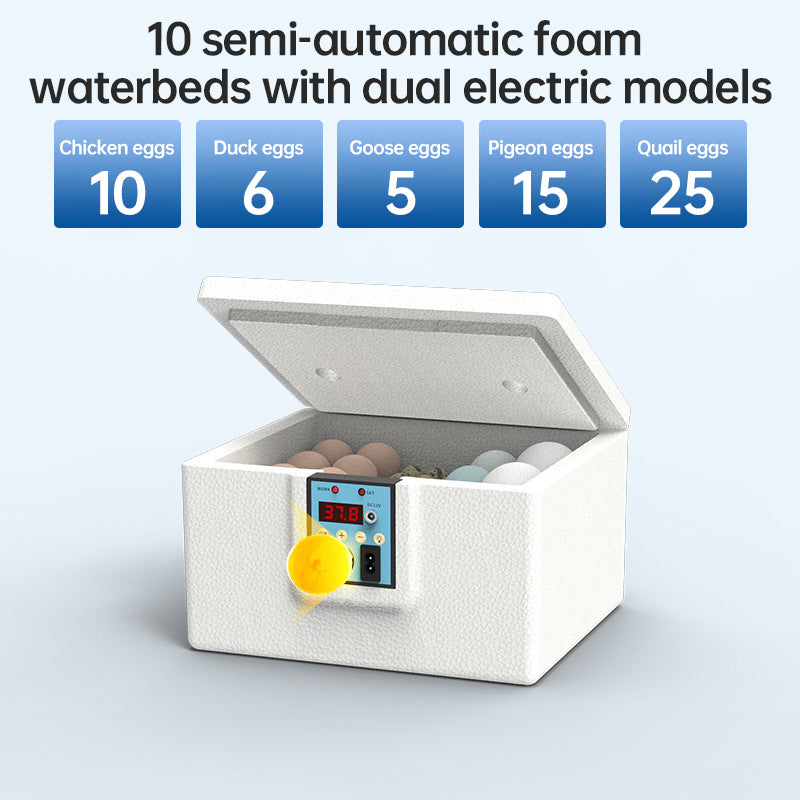 24 - hr Thermostatic Small Poultry Incubator. Biomimetic Waterbed. Auto & Smart. For Chick, Duck & Goose Eggs