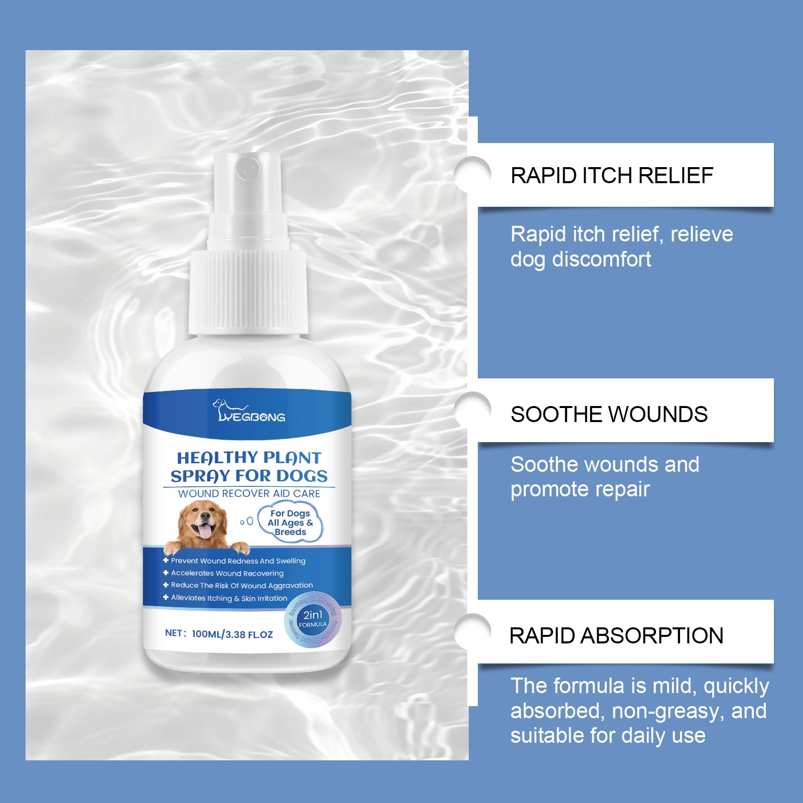 Dog Care Spray, Clean Dog Care Pet Plant Essence Skin Care Spray