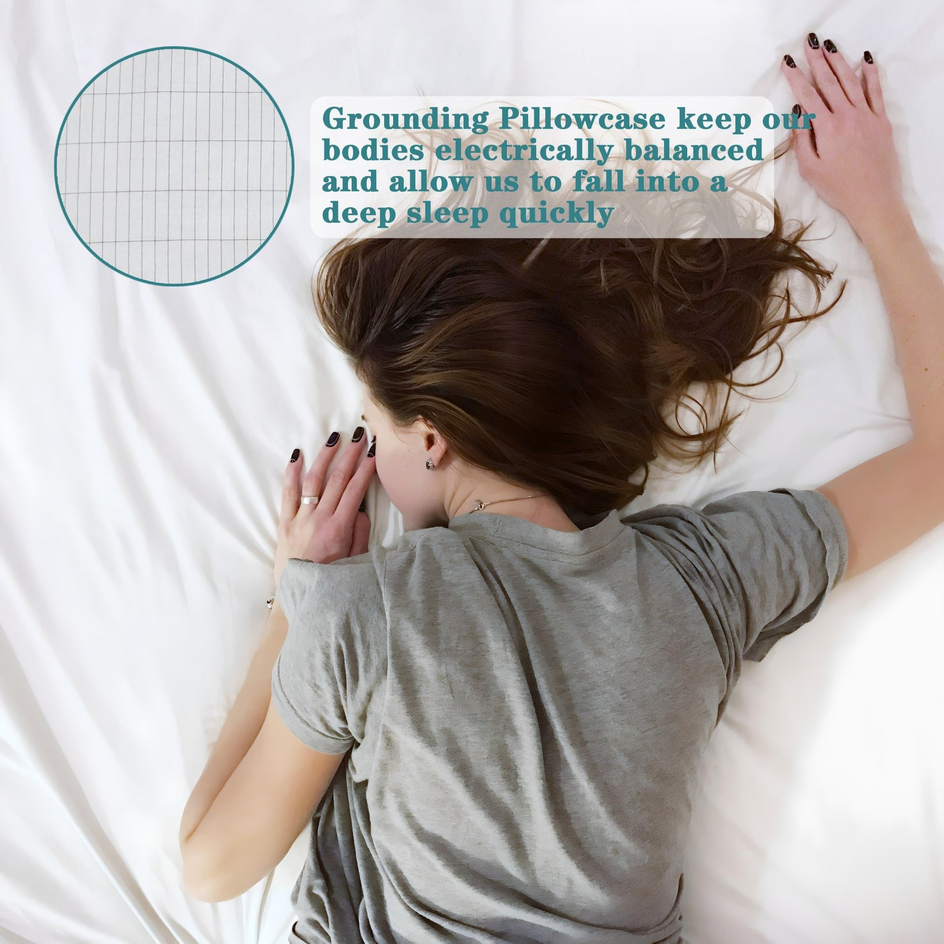 Earthing Ground Pillow Case For Health & EMF Protection Improves Sleep Conductive Silver Fiber Cotton Pillowcase