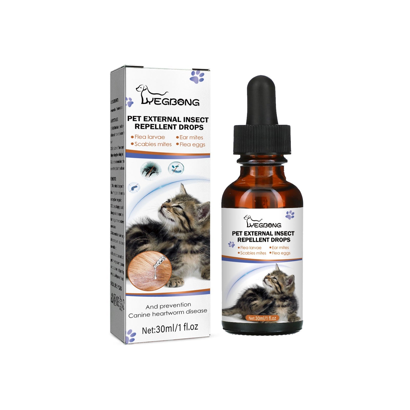 Pet Extracorporeal Insect Repellent Drops, Cats And Dogs Clean To Remove Ticks And Fleas Drops