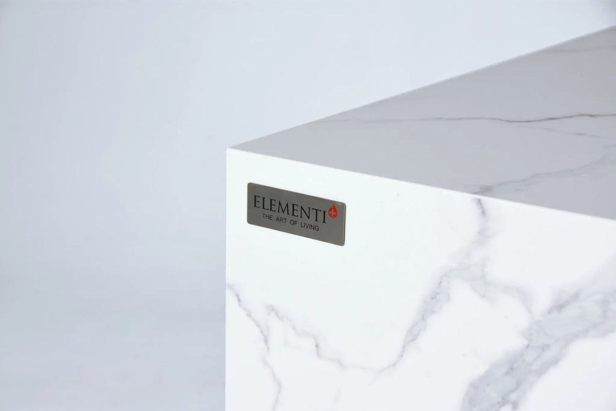Carrara Marble Porcelain Fire Table — Elementi Plus