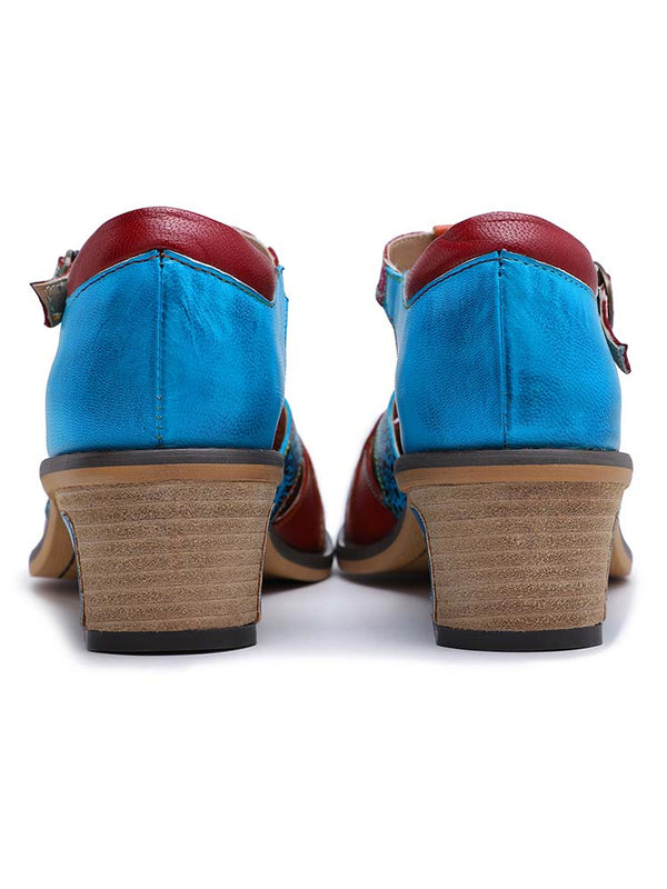 Genuine Leather Flower Retro Shoes