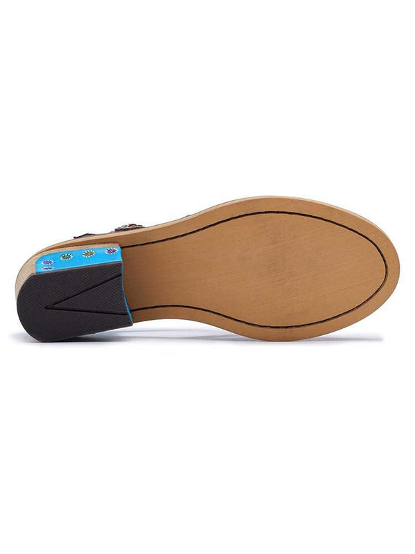 Genuine Leather Flower Retro Shoes