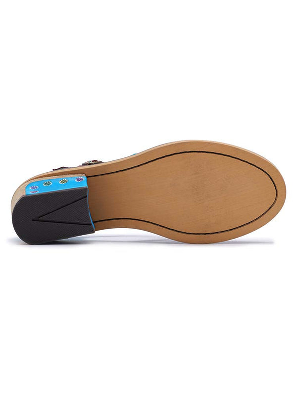 Genuine Leather Flower Retro Shoes