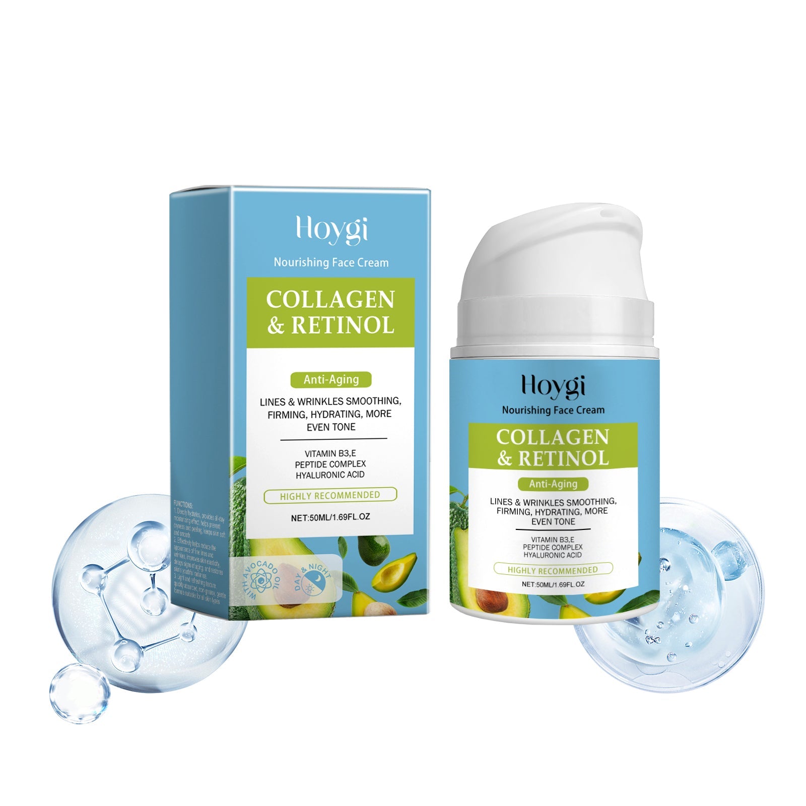 Collagen Facial Moisturizer Hydrates And Moisturizes The Facial Skin With A Soft Moisturizing Cream That Reduces Fine Lines