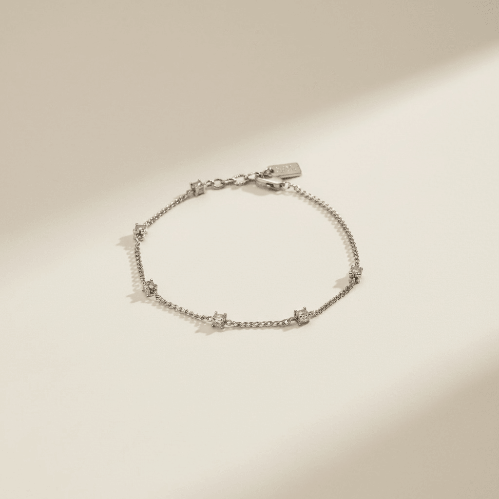 AC Gold Plated Bracelet with Colored Zircon Gemstone