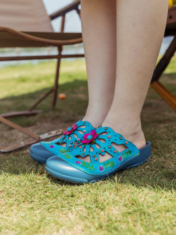 Vintage Printed Flowers Pattern Sandals