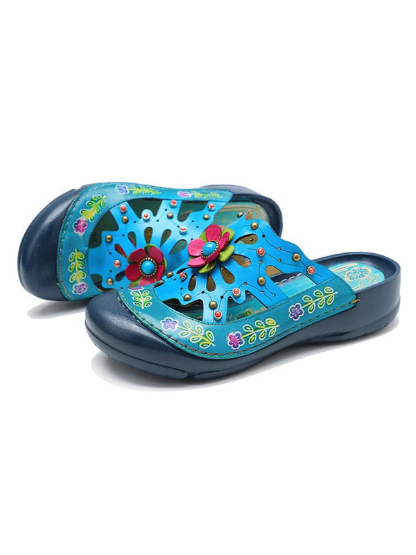 Vintage Printed Flowers Pattern Sandals