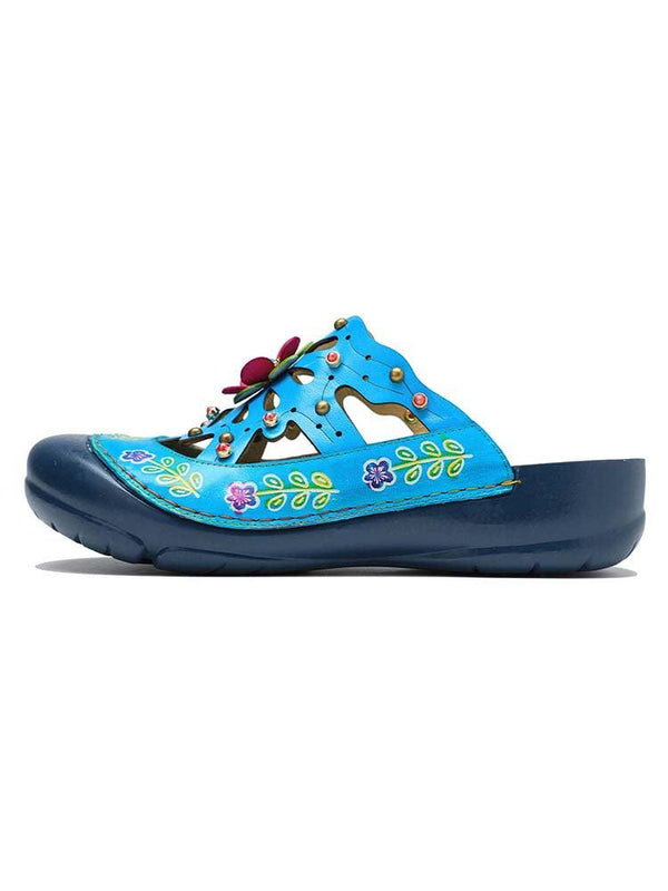 Vintage Printed Flowers Pattern Sandals
