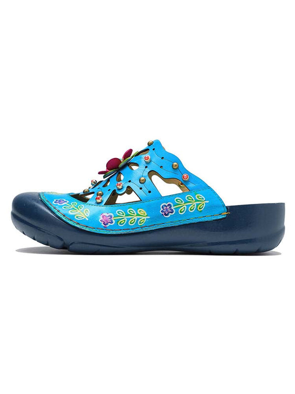 Vintage Printed Flowers Pattern Sandals