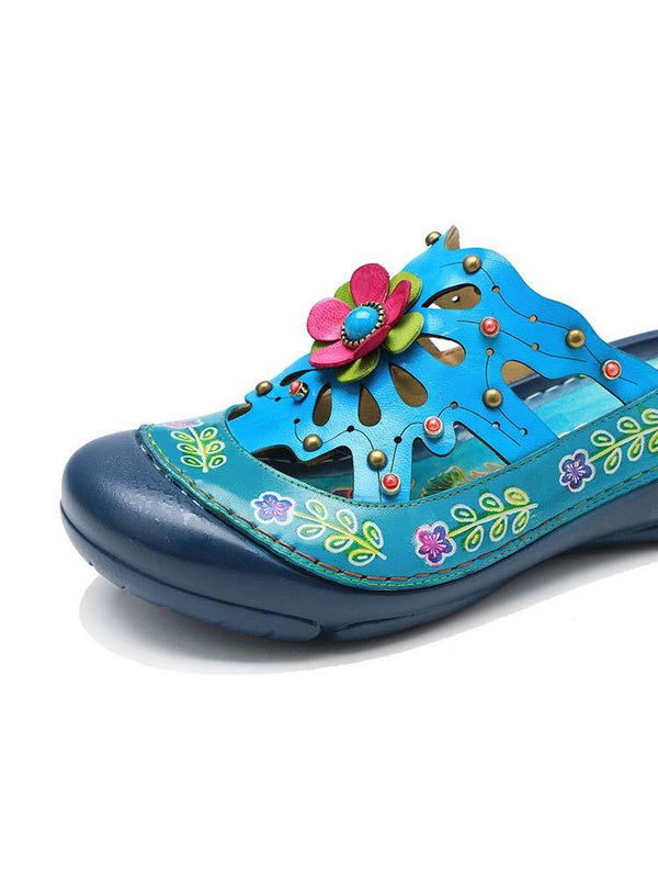 Vintage Printed Flowers Pattern Sandals