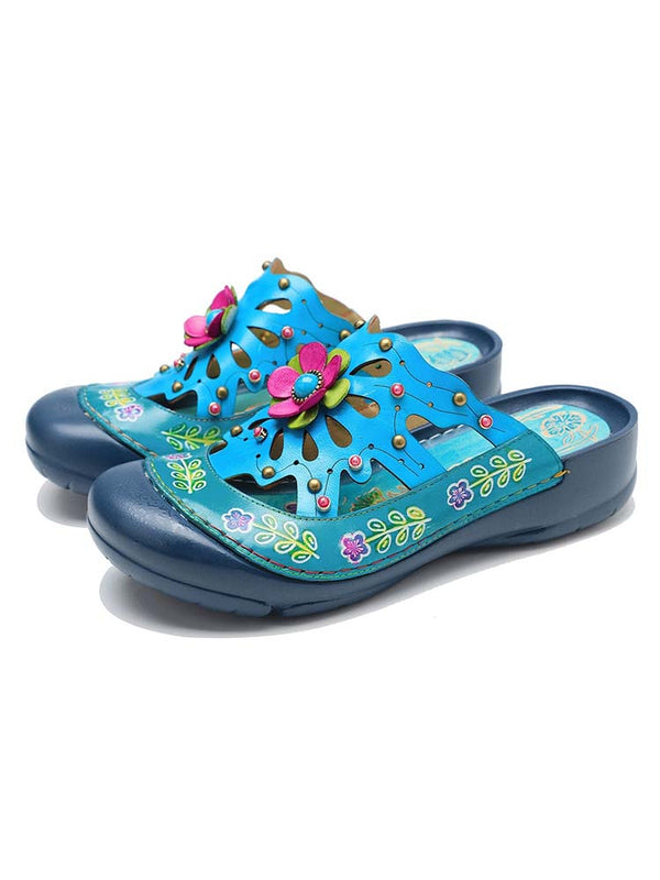 Vintage Printed Flowers Pattern Sandals
