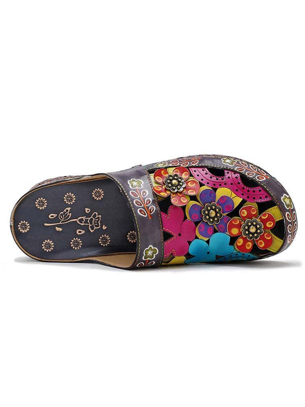 Flowers Handmade Colorful Slippers