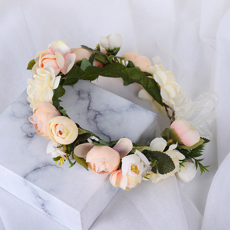 Wreath, European and American fashion, women's simulated flower hair accessories, Hawaiian wedding photography, headwear, headwear for women
