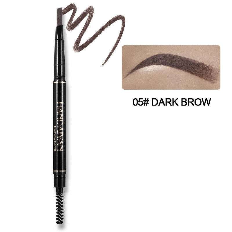 HANDAIYAN 5 Colors Automatic Rotating Eyebrow Pencil Double-ended Waterproof Triangle Eyebrow Pencil