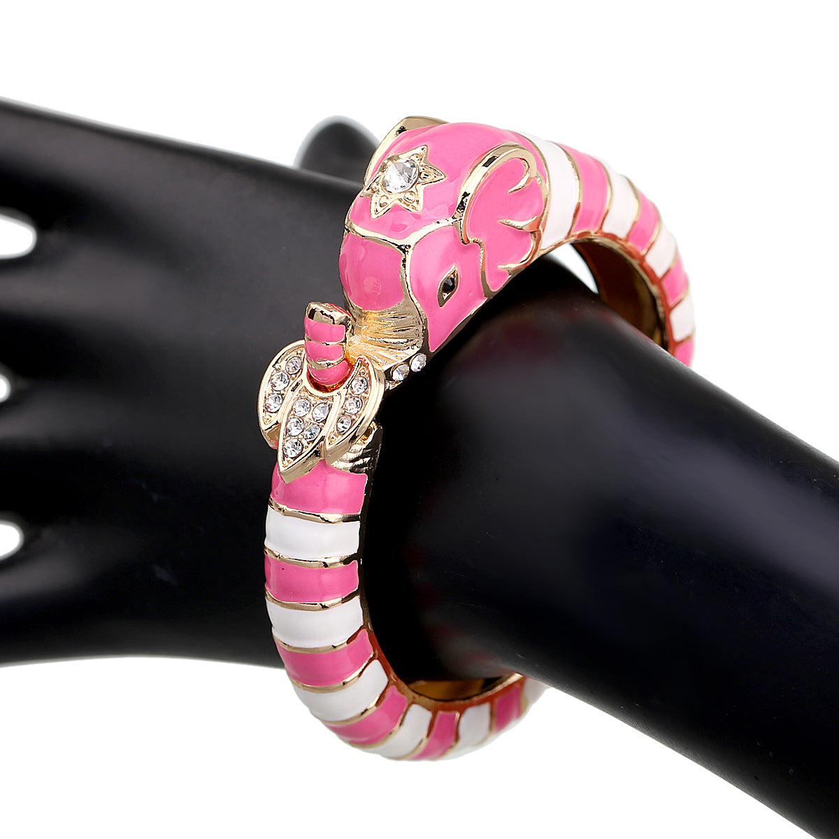 European and American fashion jewelry elephant enamel oil drip alloy open bracelet