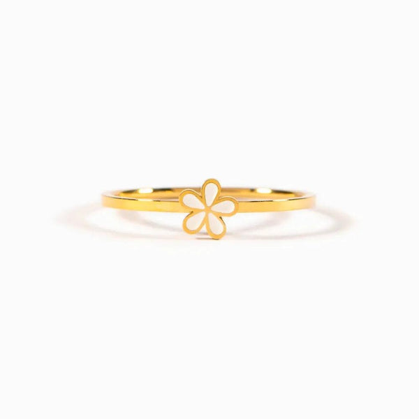 925 Sterling Silver Enamel Flower Ring