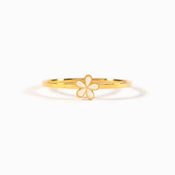 925 Sterling Silver Enamel Flower Ring