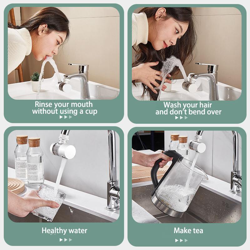 Faucet filter splash proof water purifier filter booster 720 degree rotating universal extension filter water nozzle