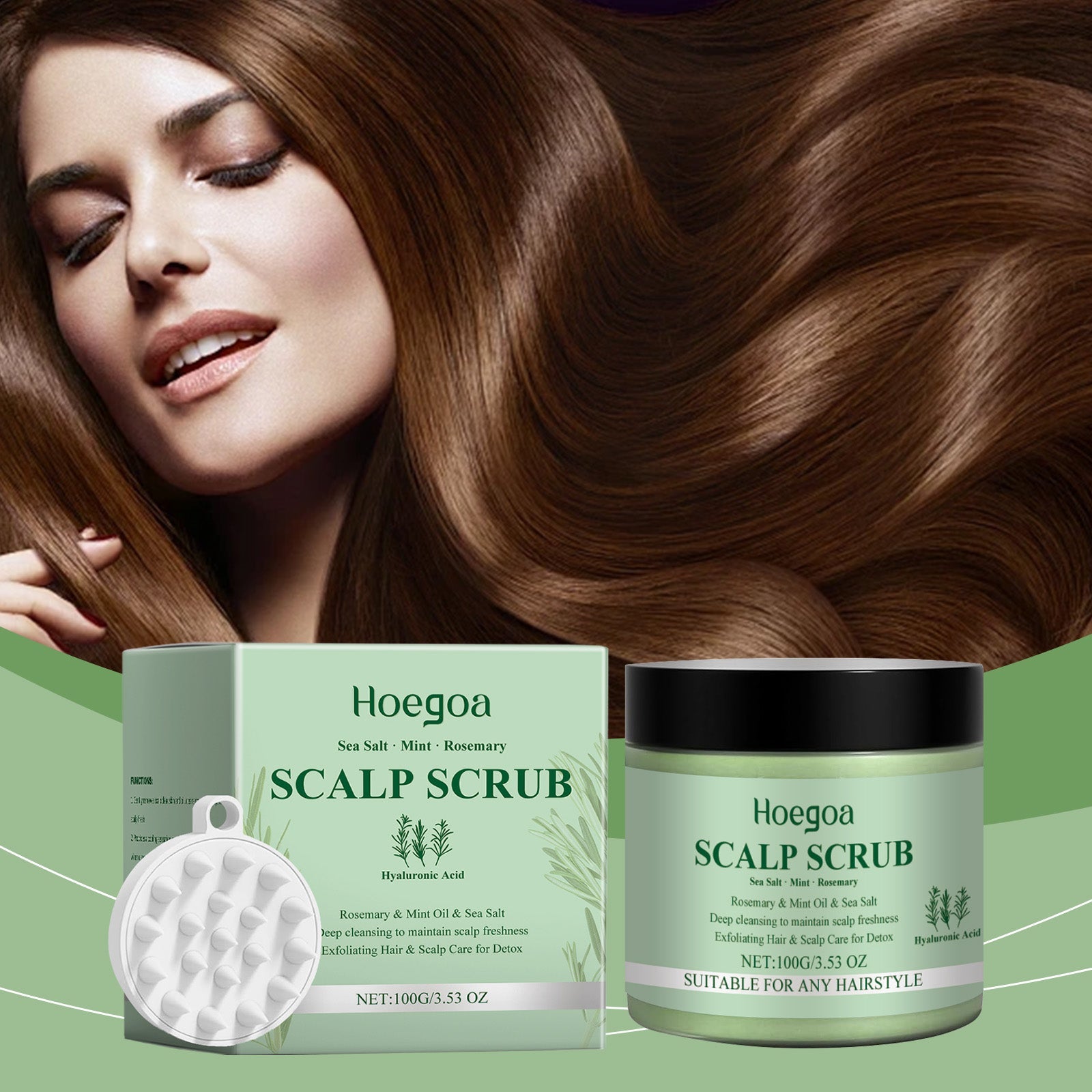 Rosemary Scalp Scrub, A Gentle, Cleansing, Moisturizing, Refreshing And Soothing Scalp Scrub