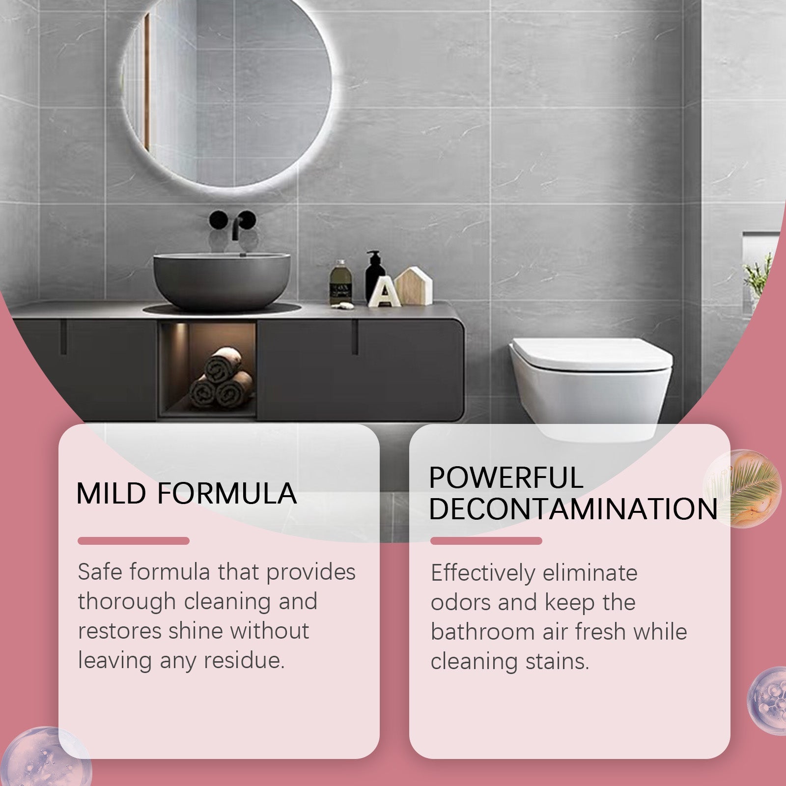 Bathroom Water Stain Remover, Bathroom Glass Door Bathtub Tile Stain Scale Cleaning Cleaner