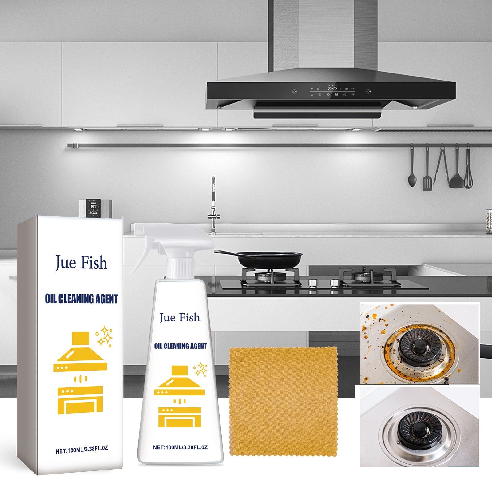 Oil Cleaning Agent, Kitchen Heavy Oil Cleaning Range Hood Oil Household Cleaning Decontamination Clean