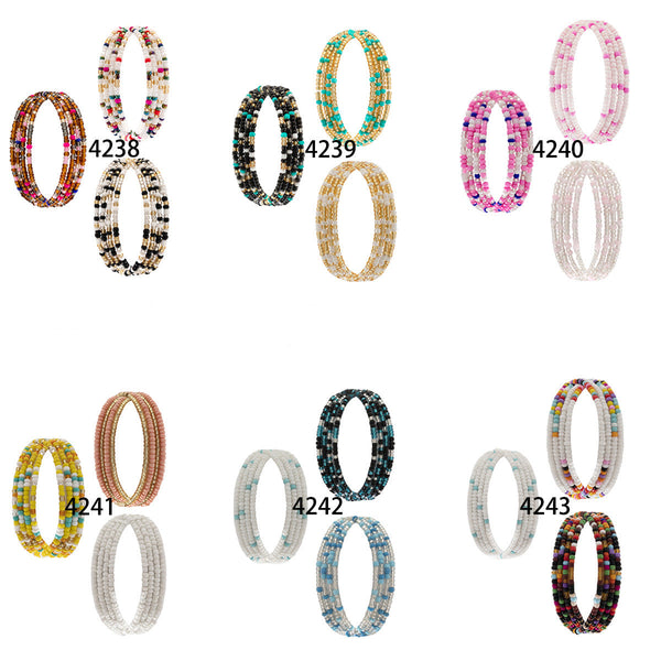 Summer beach rice bead double-layer waist chain waist chain ethnic style elastic bead waist accessory