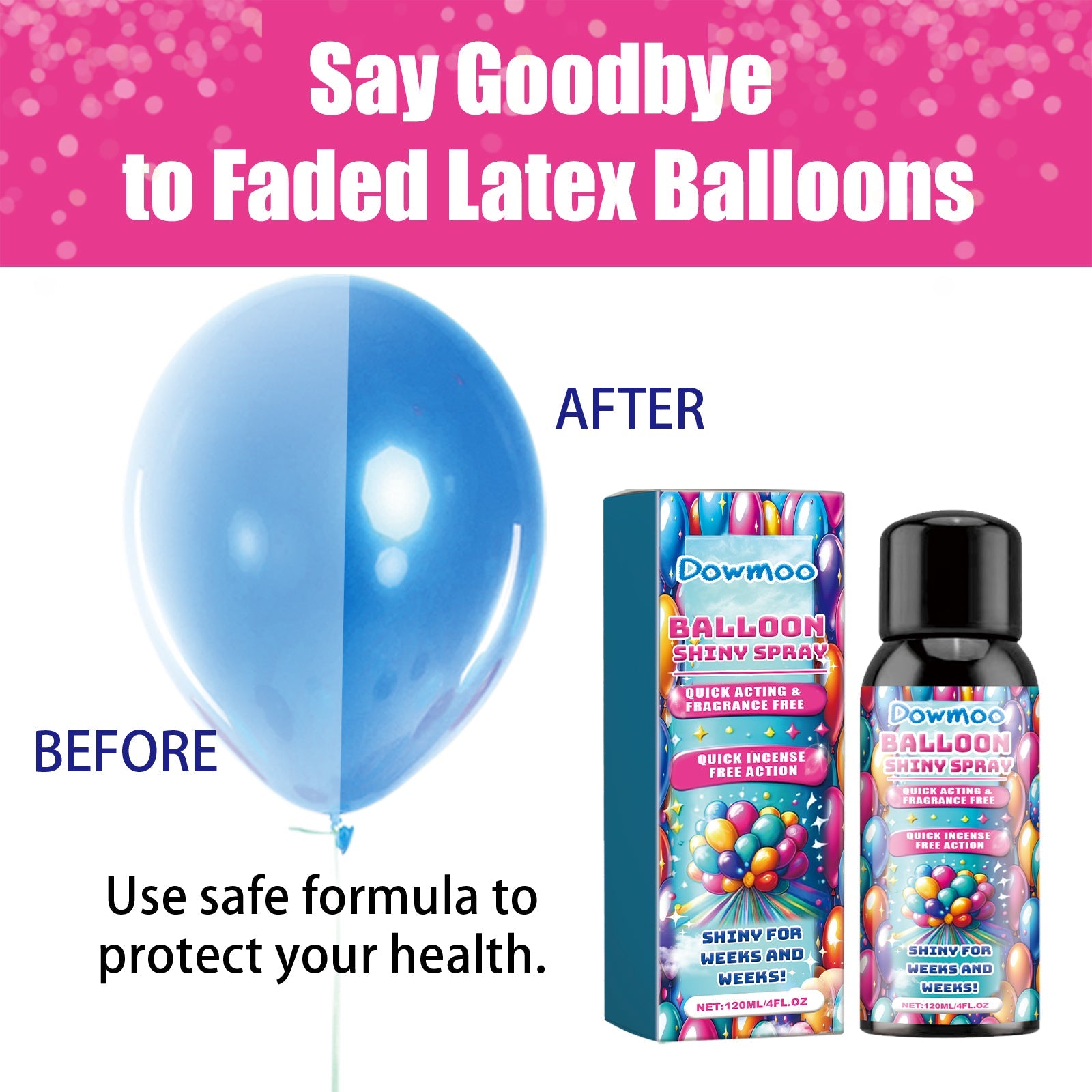 Balloon Shiny Spray, Keep The Surface Texture Of The Balloon Luster Lasting Without Oxidizing The Scene Decoration