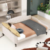 Full Size Upholstered Tufted Daybed Beige - Beige + Upholstered + Box Spring Not Required + Linen + Wood