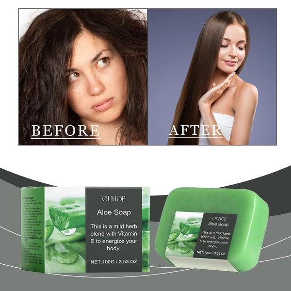 Hair Soap With Aloe Vera Essential Oil Cleans Scalp And Nourishes Hair With Refreshing, Fluffy And Smooth Hair Care Soap