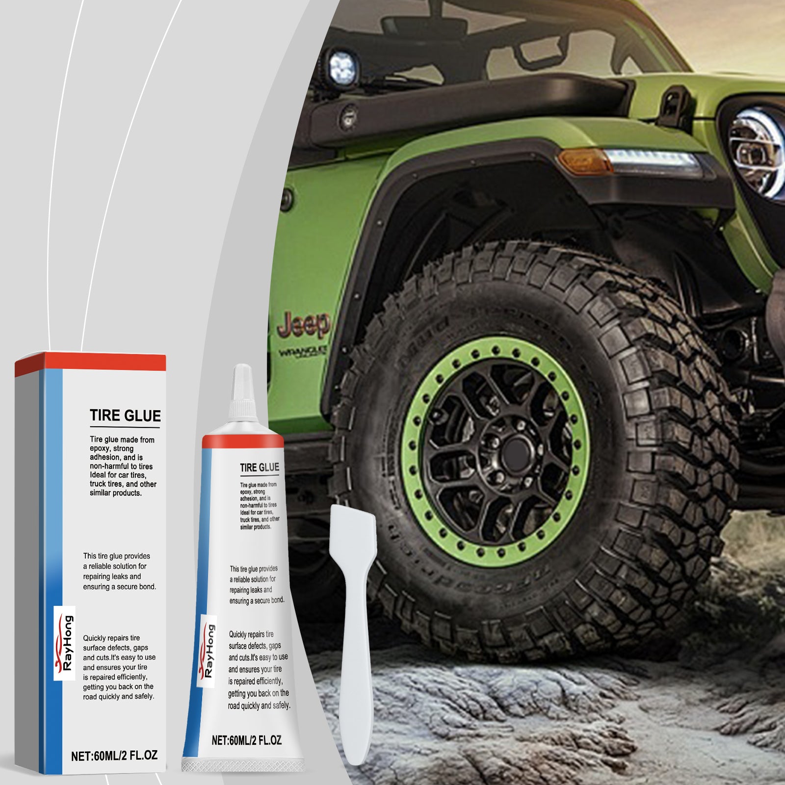 Tire Repair Kit, Soft Repair Glue For Repairing Cracks And Scratches On The Side Of Car Tires
