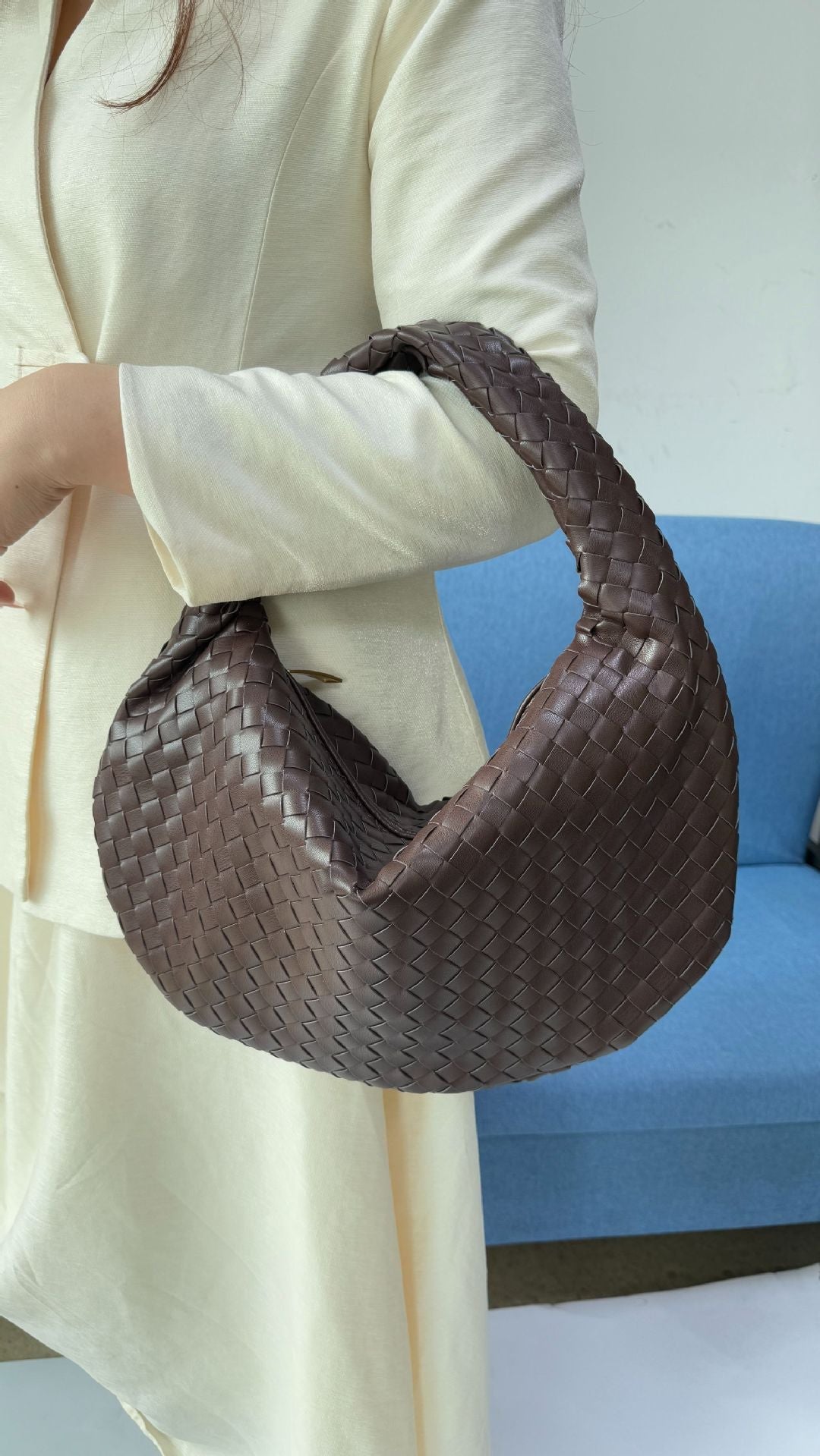 Large size women's woven bag large capacity hand-held armpit bag women's bag