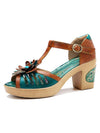 Vintage Handmade Fish Mouth Floral Sandals