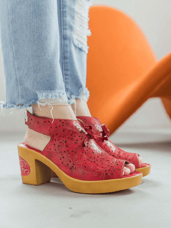Vintage Handmade Fish Mouth Hollow Sandals