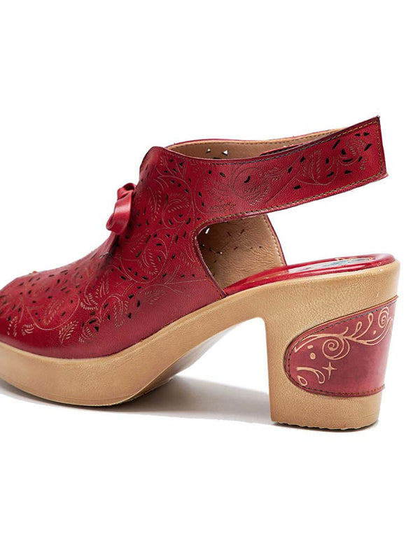 Vintage Handmade Fish Mouth Hollow Sandals