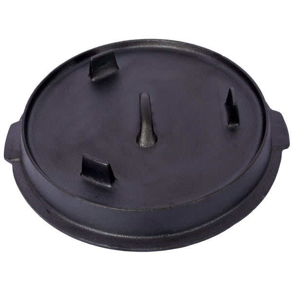 ast iron Dutch oven with lid, outdoor camping deep pot, used for camping, cooking, barbecue and leg rest,6 quarts