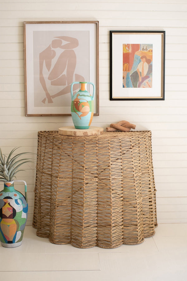 Ripple Seagrass Demi-Lune Table