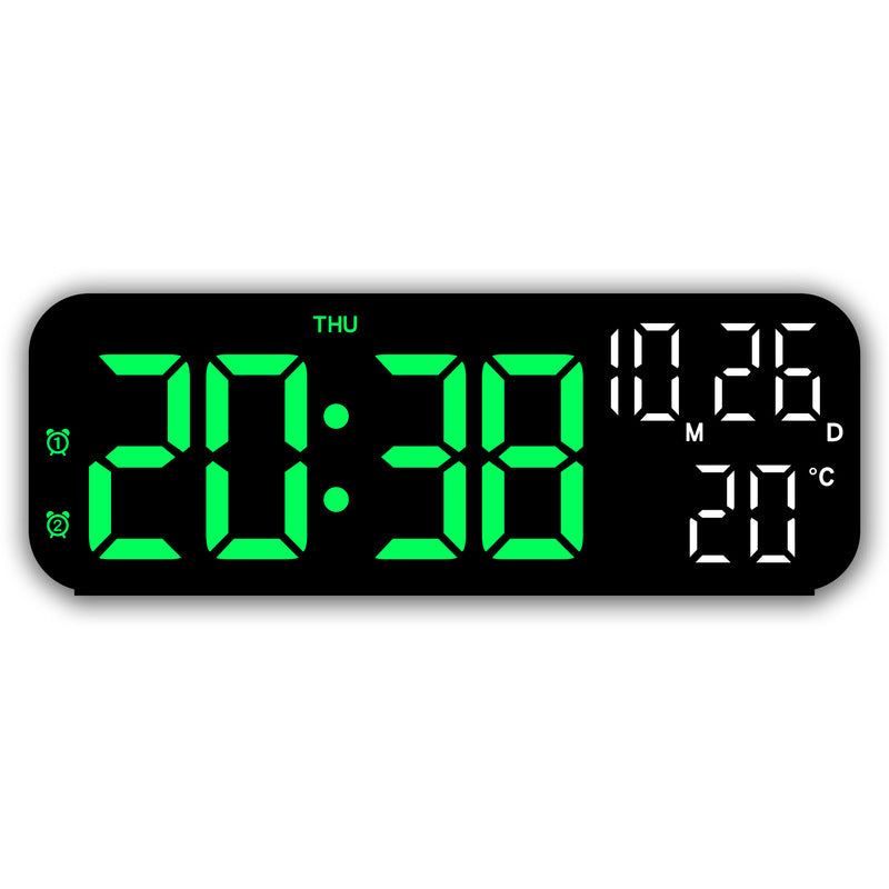 Digital Alarm Clock with Temp, Date, Week. Night Mode. Voice - controlled. 12/24H LED