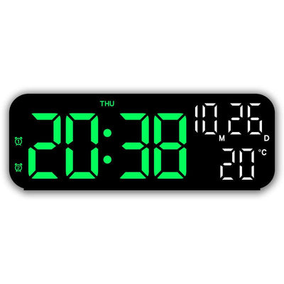 Digital Alarm Clock with Temp, Date, Week. Night Mode. Voice - controlled. 12/24H LED
