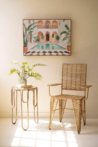 SET OF 2 - IRON AND SEAGRASS ARMCHAIR