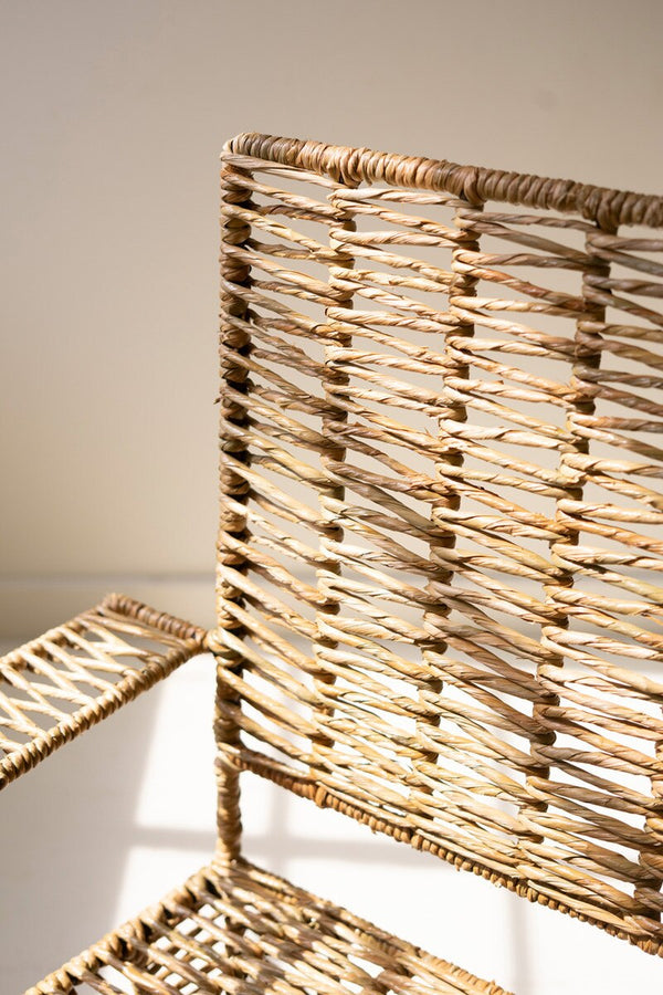 SET OF 2 - IRON AND SEAGRASS ARMCHAIR