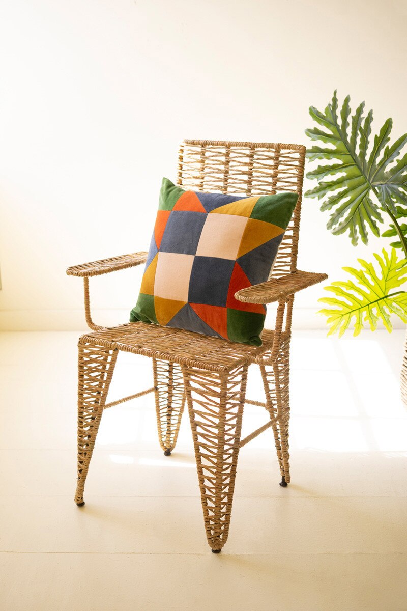 SET OF 2 - IRON AND SEAGRASS ARMCHAIR