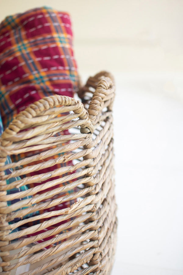 Set of 2 Iron and Seagrass Scalloped Baskets
