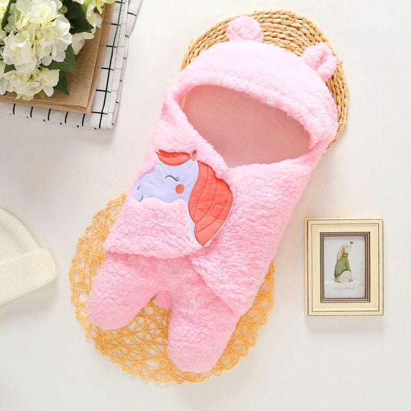 Baby's Clothing Set Cute Cartoon Warm Wrap Blanket Jumpsuit One-piece Suit