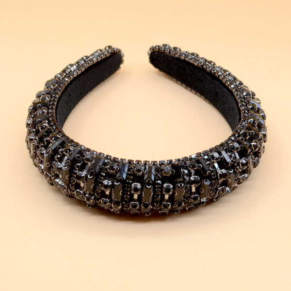 Luxury Sparkly Full Crystal Pearl Baroque Hairband Padded Rhinestone Princess Headband For Headdress Birthday Hair Jewelry