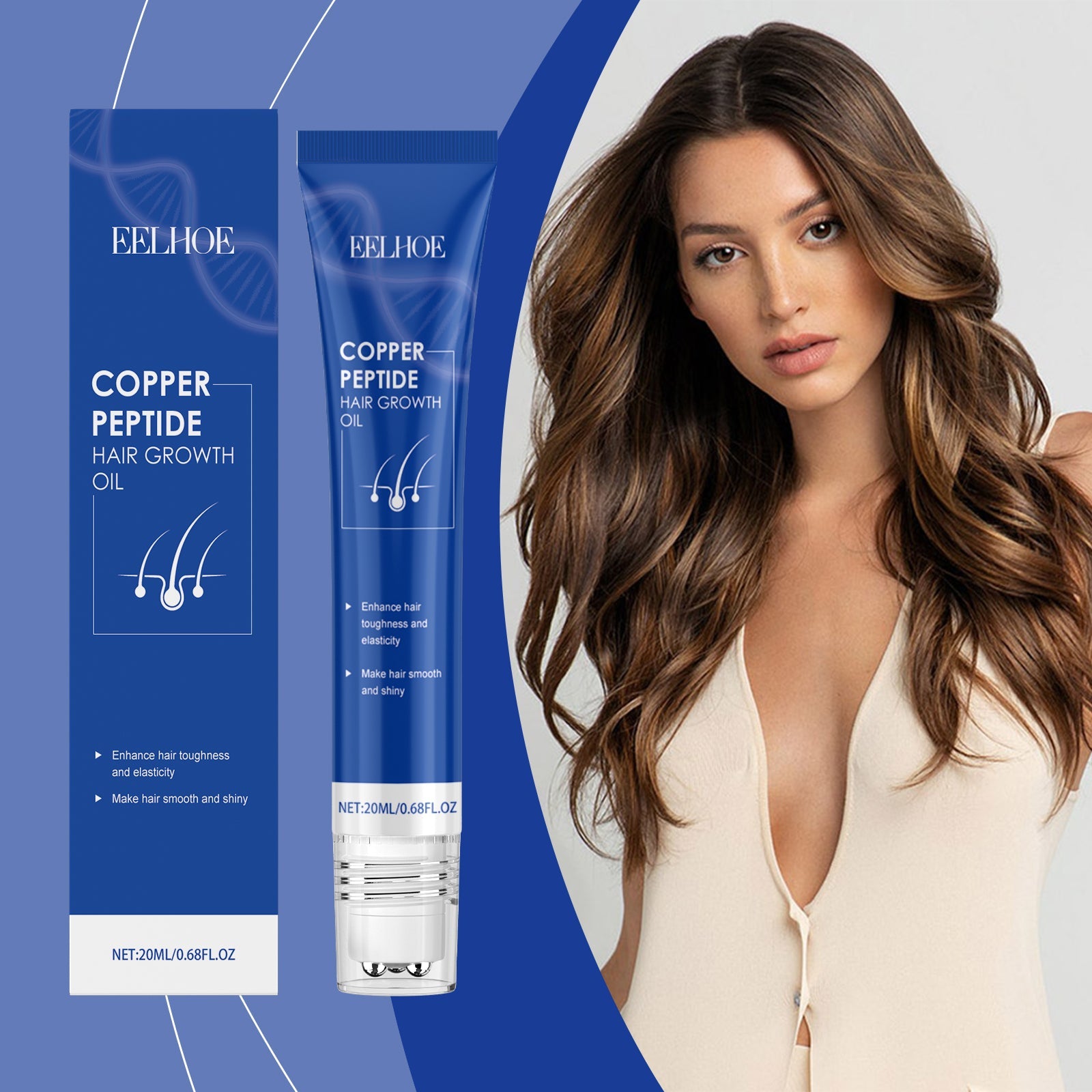Blue Copper Peptide Hair Care Essential Oil, Moisturizes Dry Hair And Smooth Hair Massage Hair Care Essence